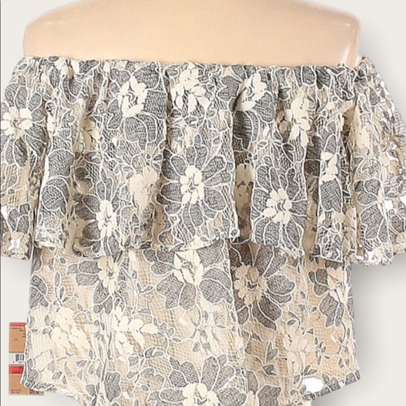 RACHEL Rachel Roy Lace Ruffle Off The Shoulder Blouse Top - Picture 3 of 3